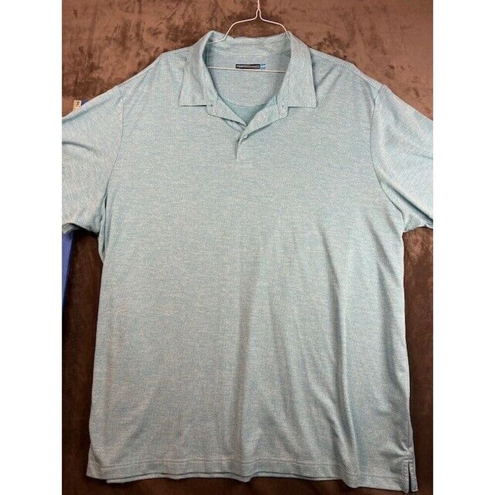 Roundtree & York Performance Polo Shirt Mens 4XT 4XL Tall Blue Golf Short Sleeve